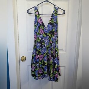 Vintage Floral V-Neck Party Dress